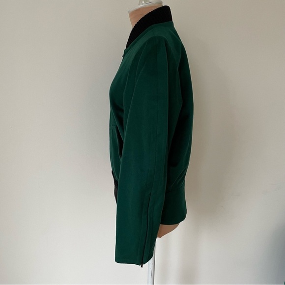Yves Saint Laurent Rive Gauche Vintage 1992 Green Wool Bomber Jacket US 4 FR 36 - Picture 5 of 12
